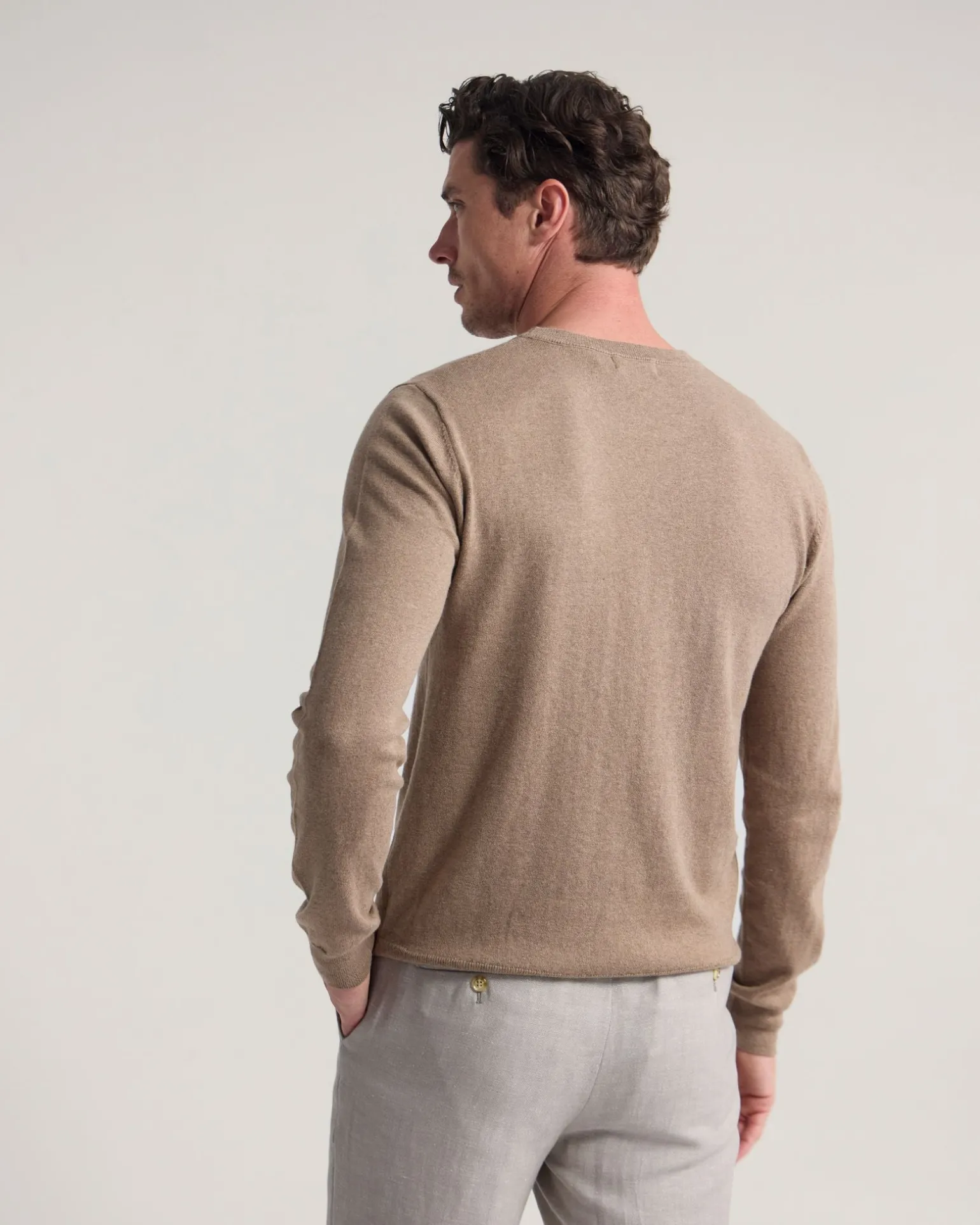 Cotton Cashmere Crew Neck Knit