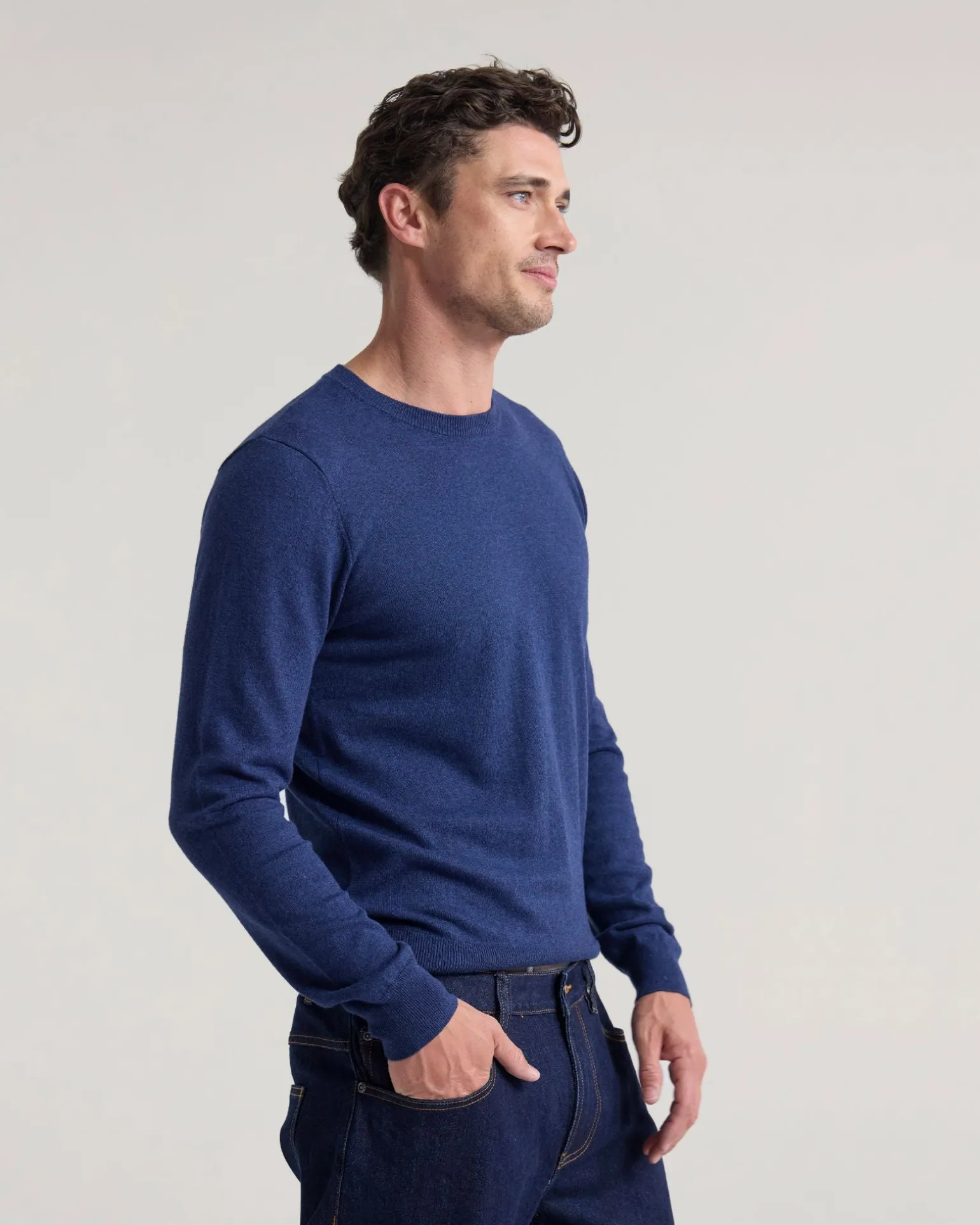 Cotton Cashmere Crew Neck Knit