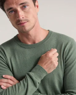 Cotton Cashmere Crew Neck Knit