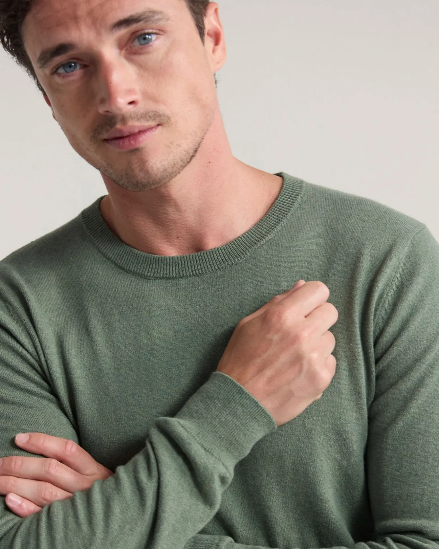 Cotton Cashmere Crew Neck Knit