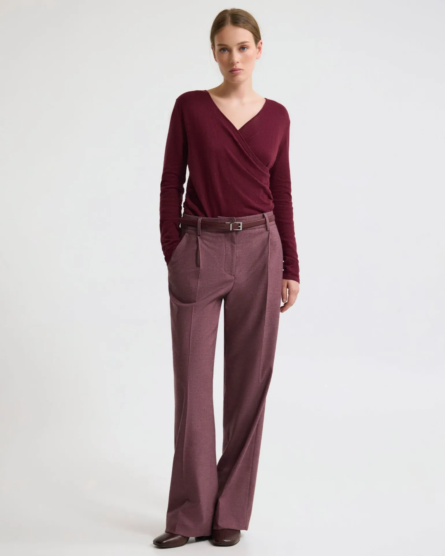Daria Wrap Front Knitted Top