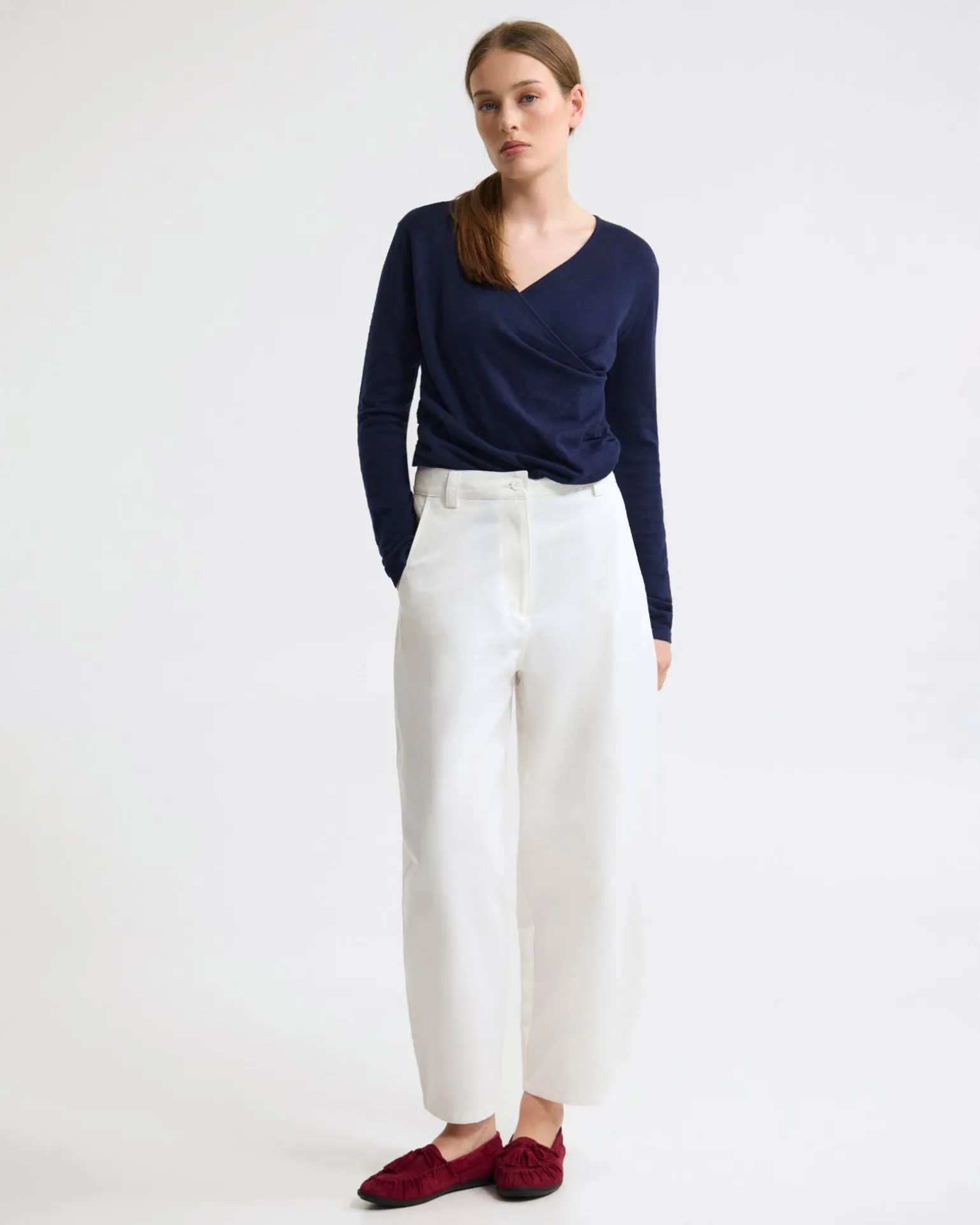 Daria Wrap Front Knitted Top