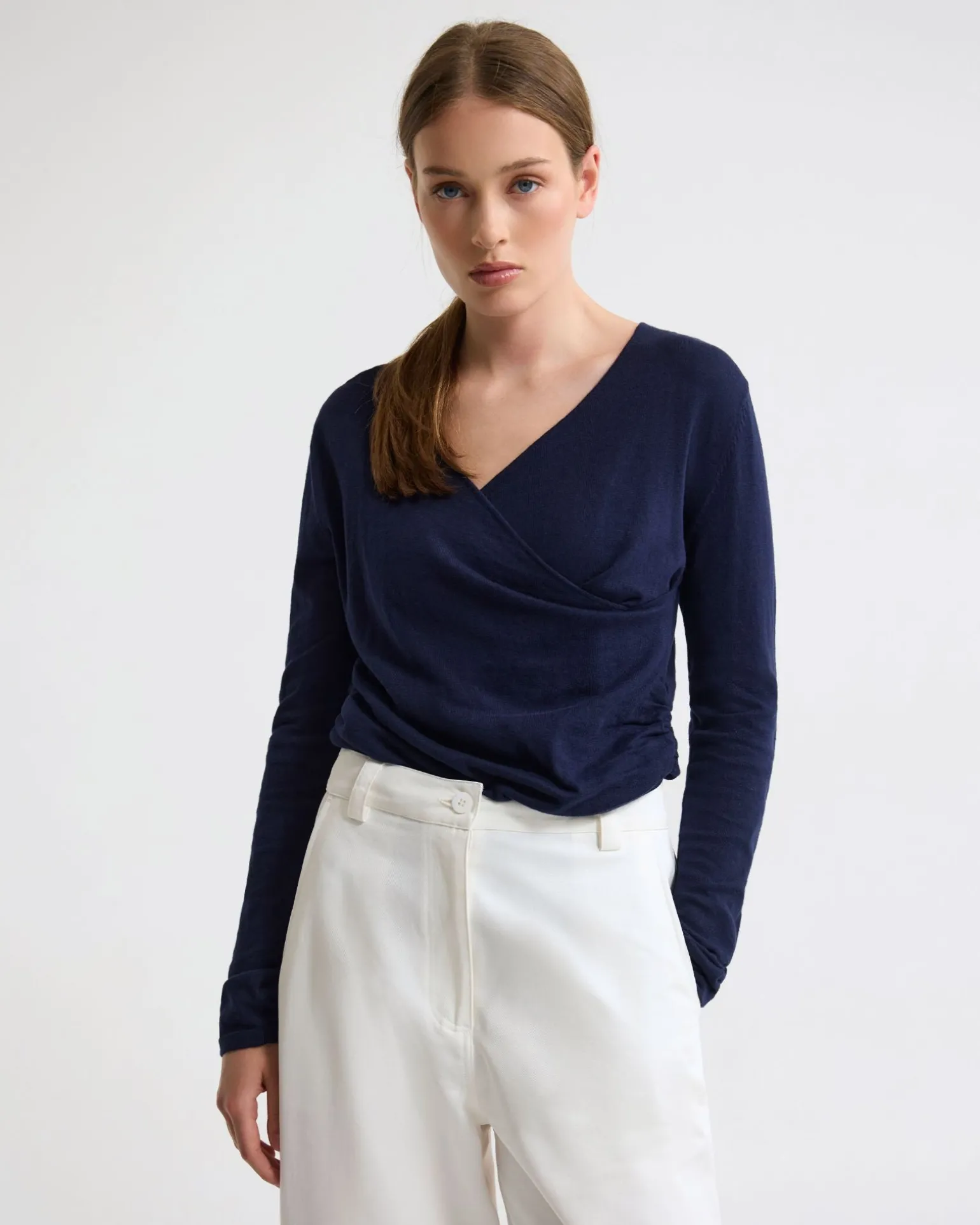 Daria Wrap Front Knitted Top