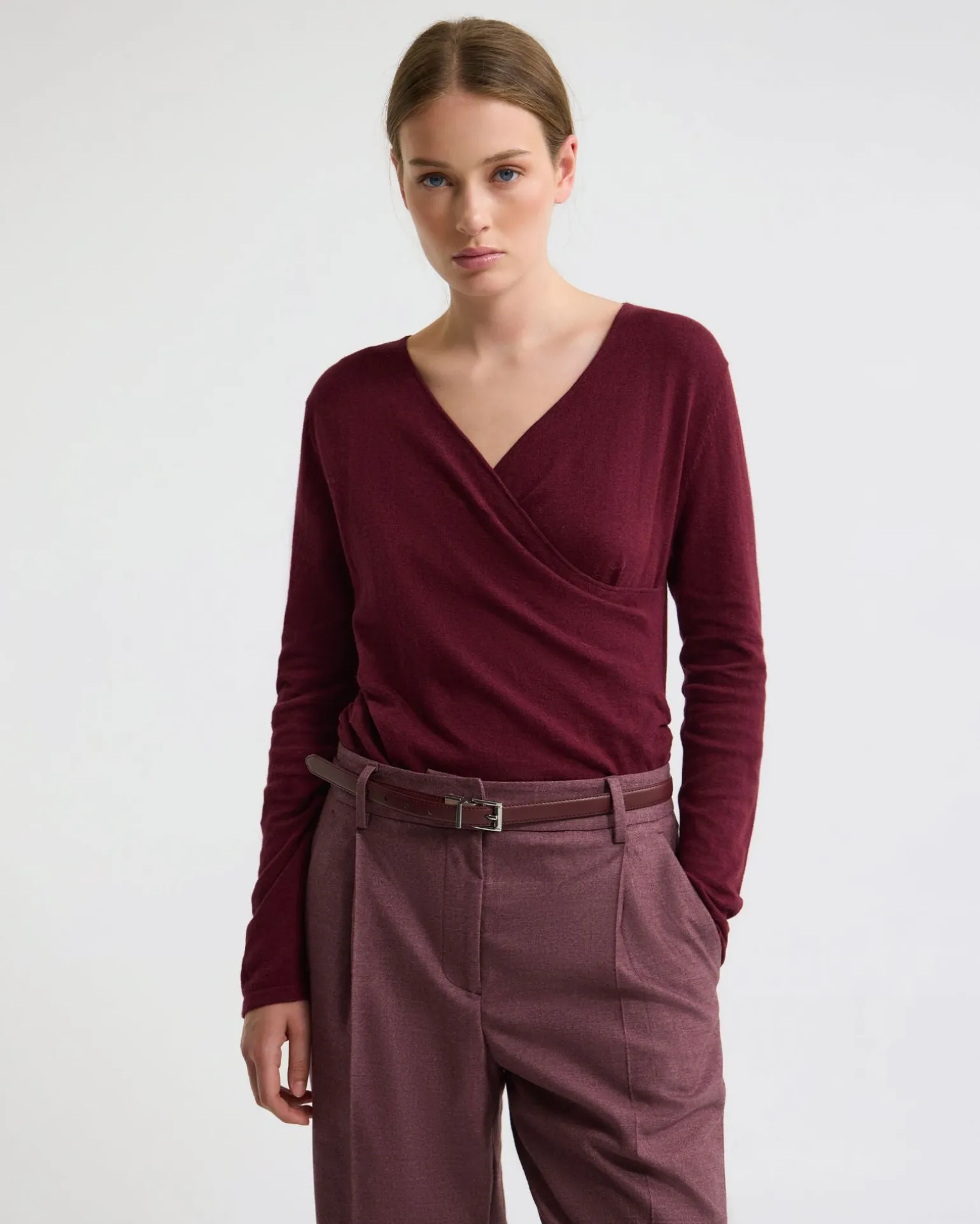 Daria Wrap Front Knitted Top