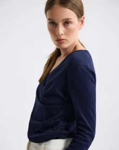 Daria Wrap Front Knitted Top