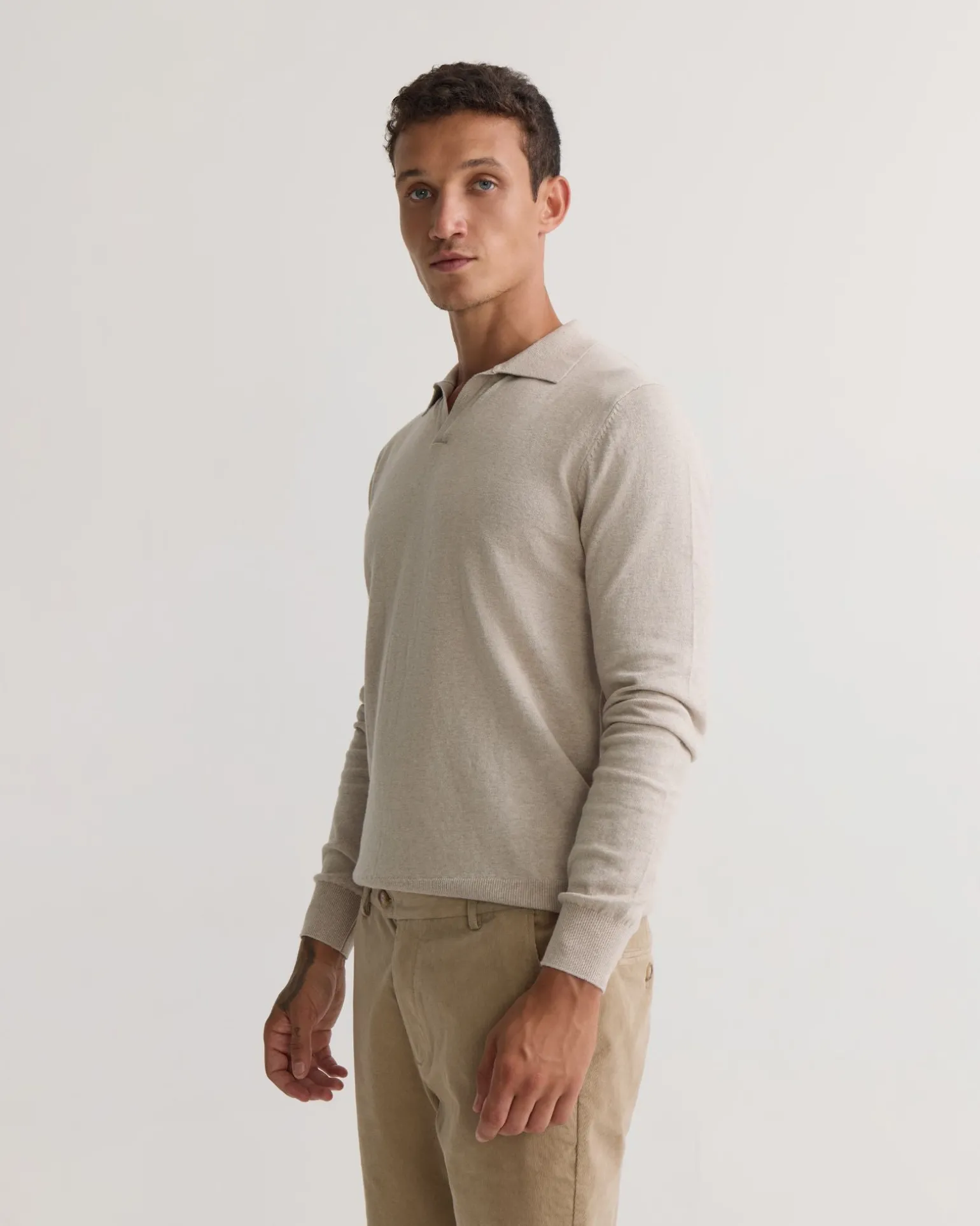 Dominic Open Polo Collar Knit