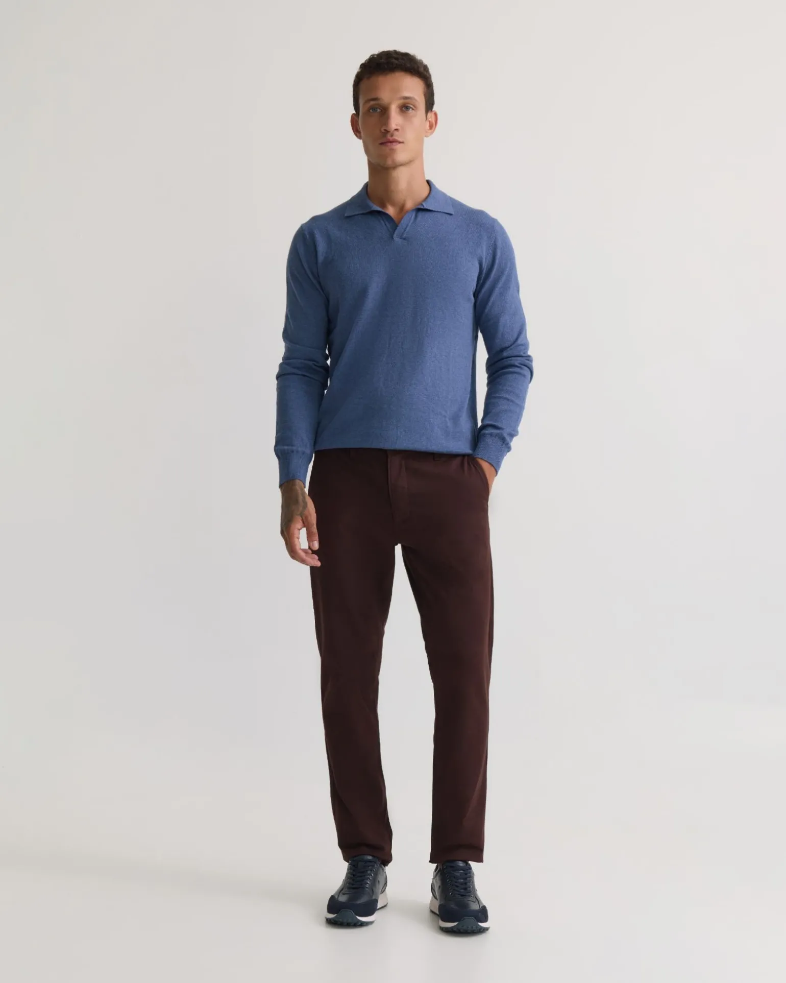 Dominic Open Polo Collar Knit