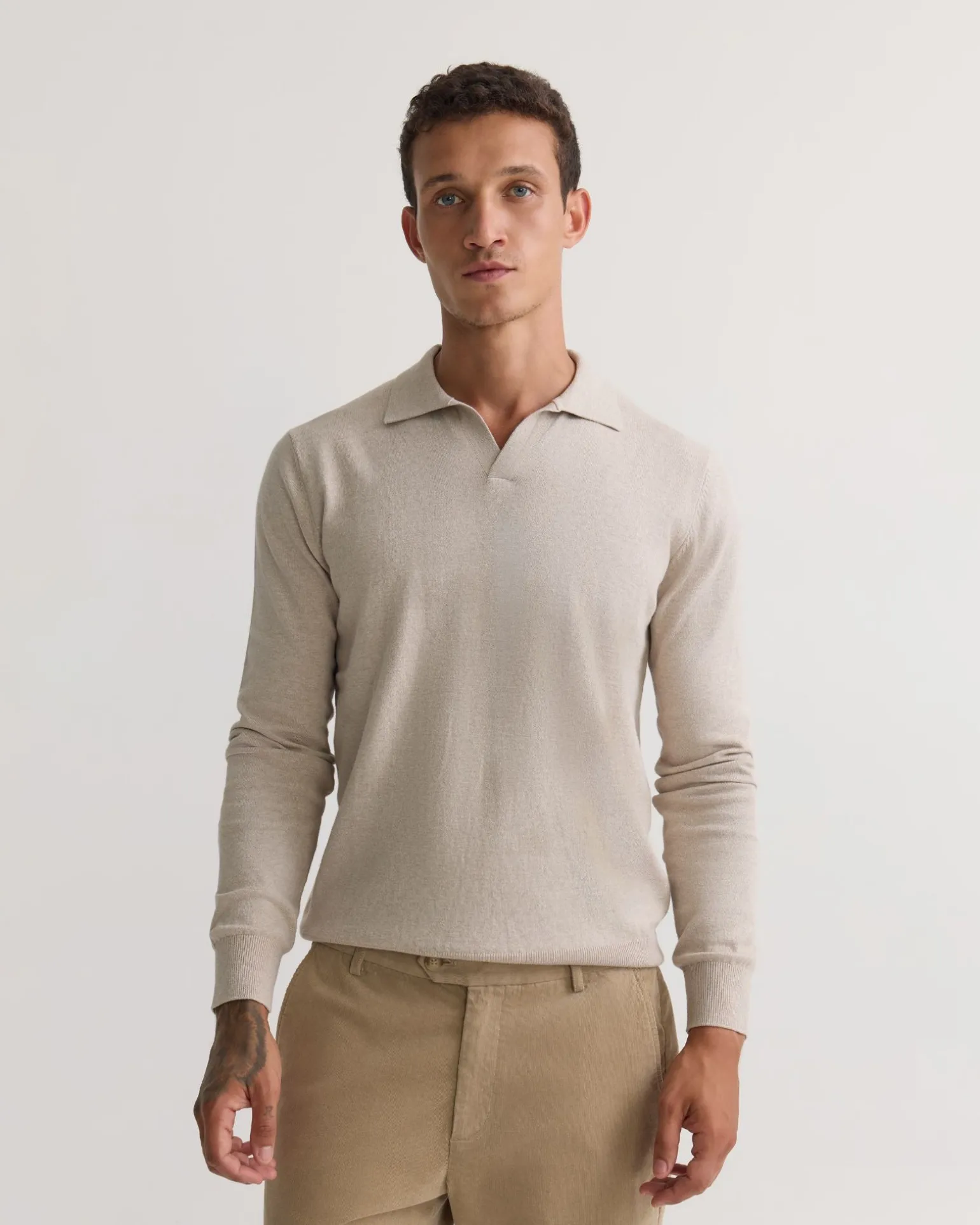 Dominic Open Polo Collar Knit