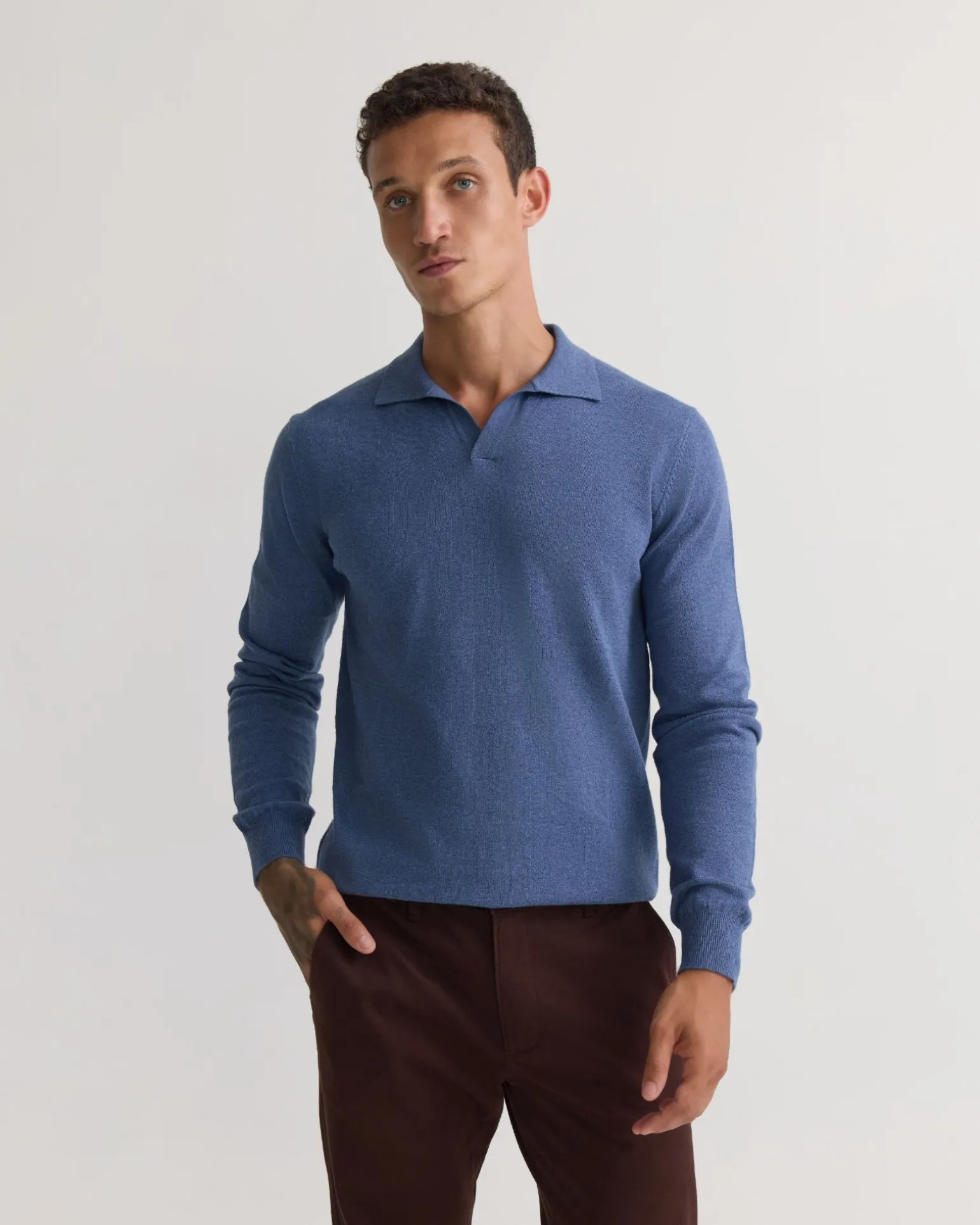 Dominic Open Polo Collar Knit