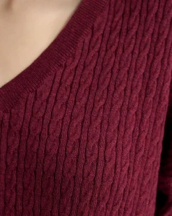 Drew Cable V-Neck Knit