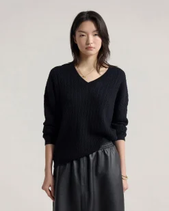 Drew Cable V-Neck Knit
