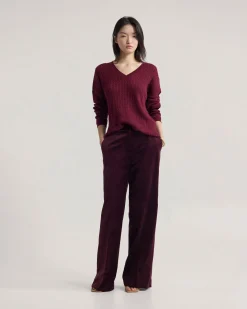 Drew Cable V-Neck Knit