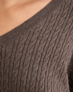Drew Cable V-Neck Knit