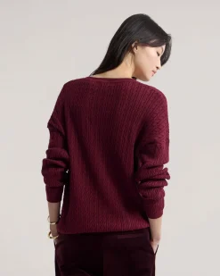 Drew Cable V-Neck Knit