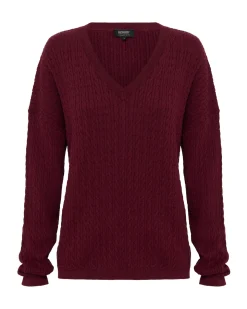 Drew Cable V-Neck Knit