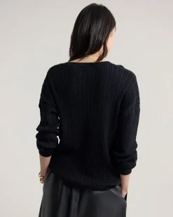 Drew Cable V-Neck Knit