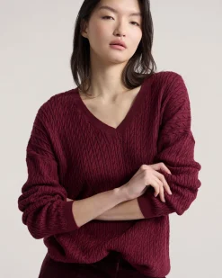 Drew Cable V-Neck Knit