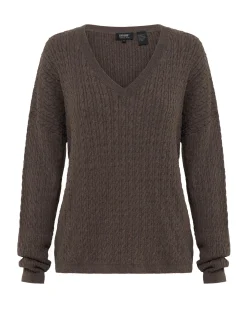 Drew Cable V-Neck Knit