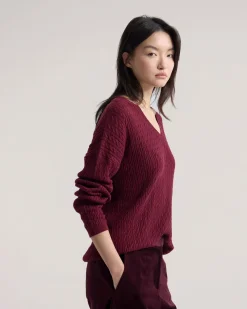 Drew Cable V-Neck Knit