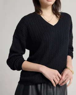 Drew Cable V-Neck Knit