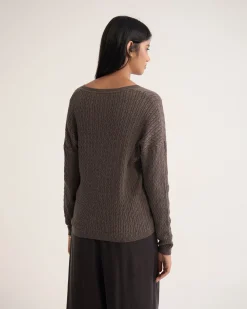 Drew Cable V-Neck Knit