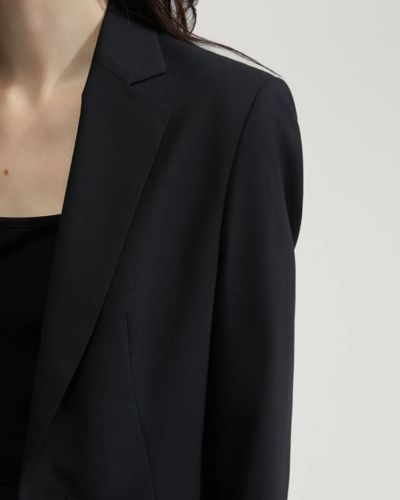 Ebony Wool Stretch Suit Jacket