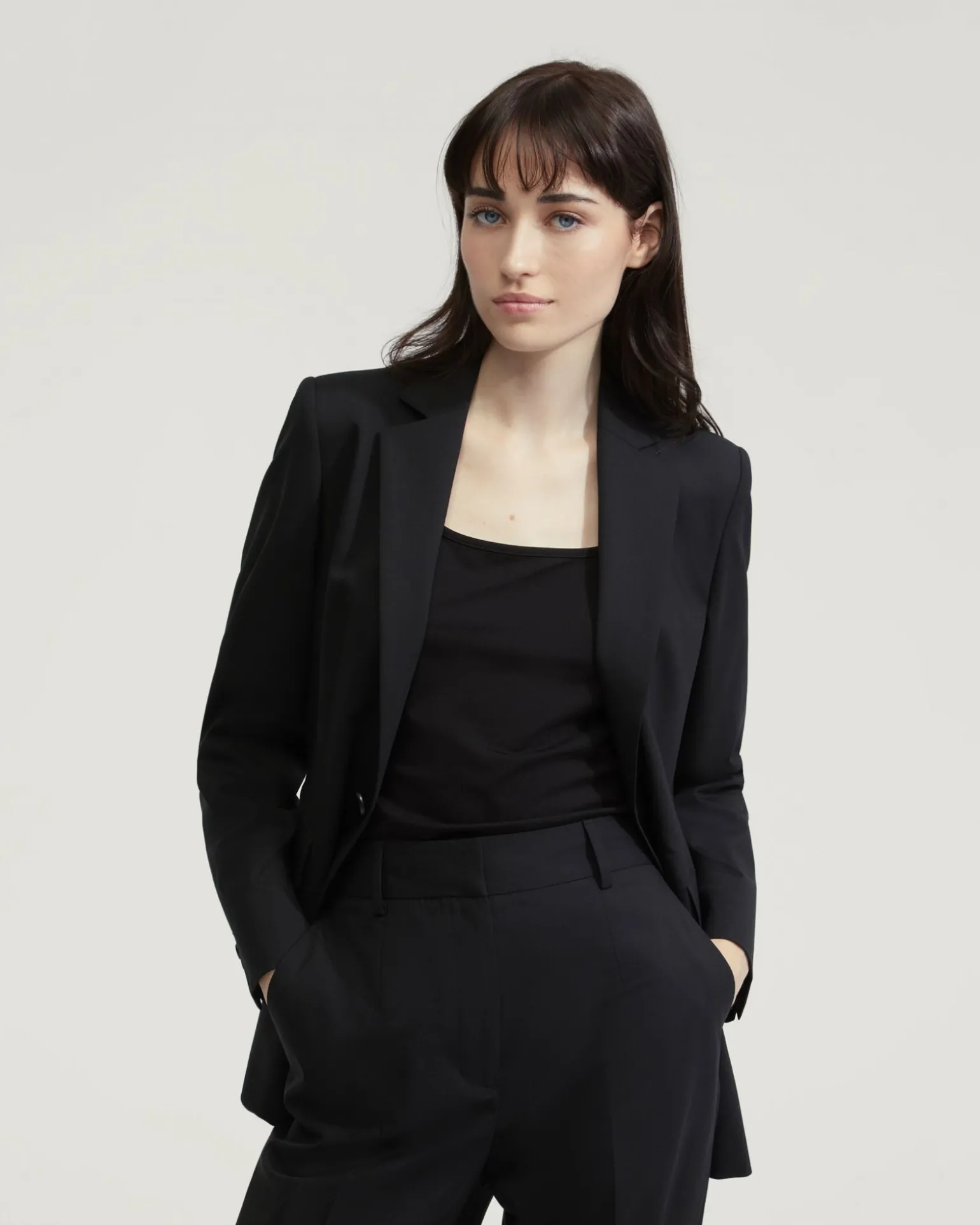 Ebony Wool Stretch Suit Jacket