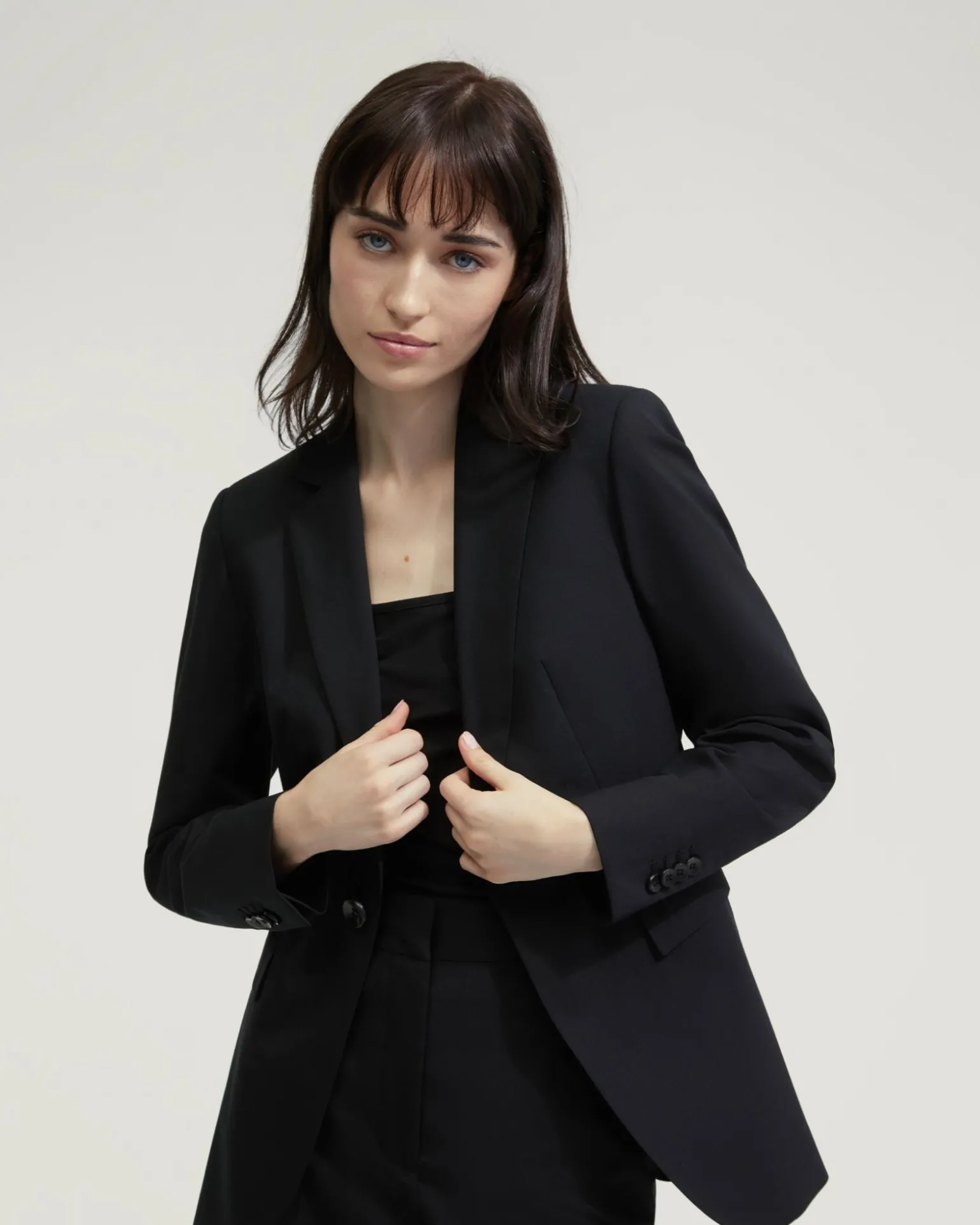 Ebony Wool Stretch Suit Jacket