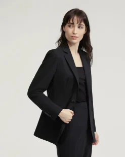Ebony Wool Stretch Suit Jacket