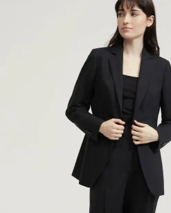Ebony Wool Stretch Suit Jacket