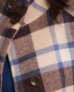 Edi Checked Funnel Collar Coat