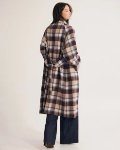 Edi Checked Funnel Collar Coat
