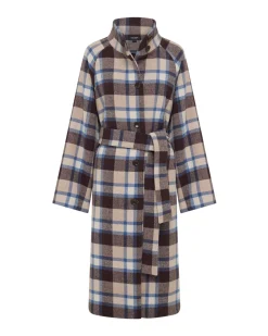 Edi Checked Funnel Collar Coat