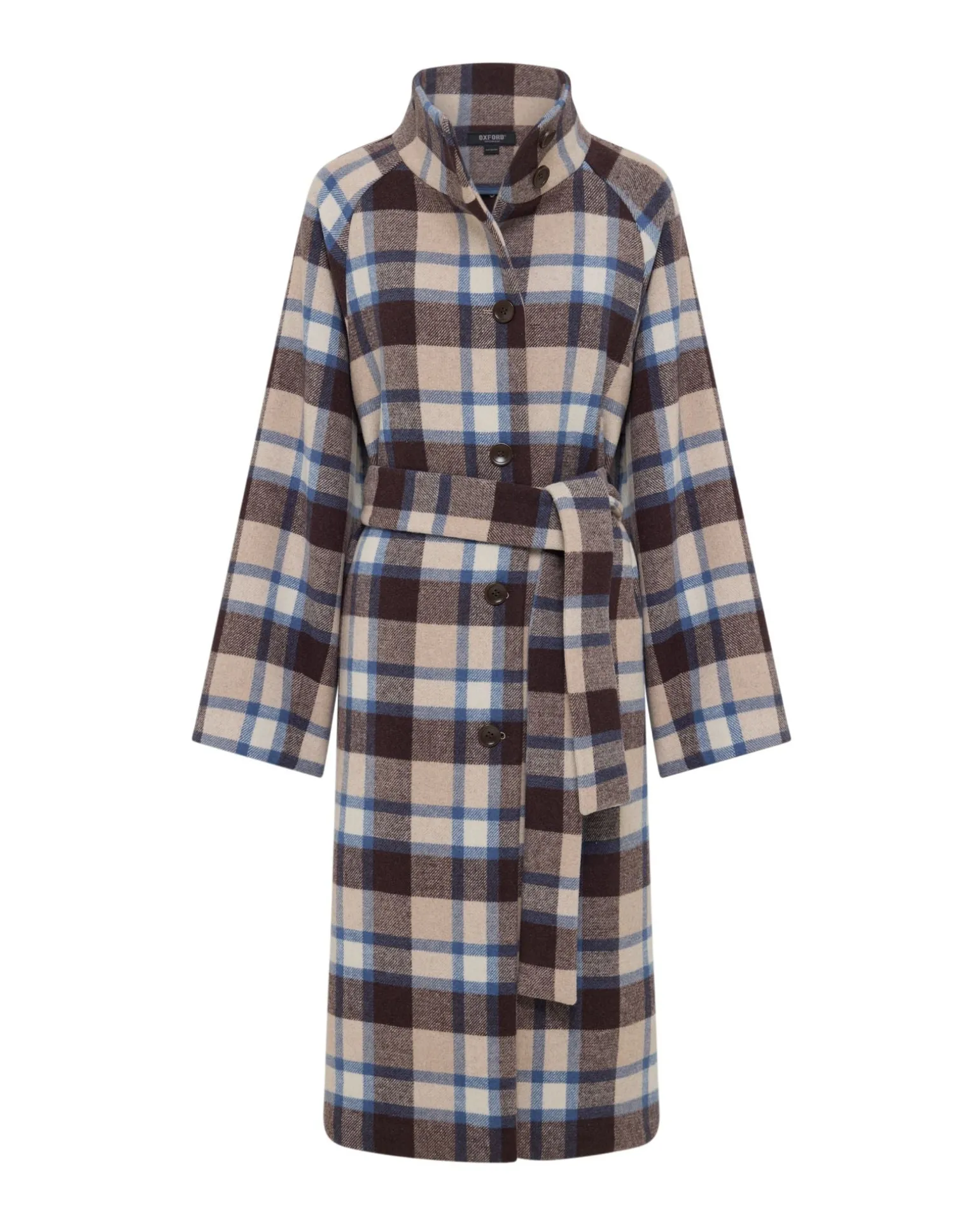 Edi Checked Funnel Collar Coat