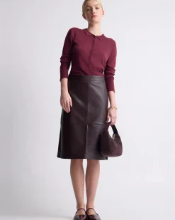 Edwina Silk Blnd Polo Collar Knit