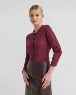 Edwina Silk Blnd Polo Collar Knit