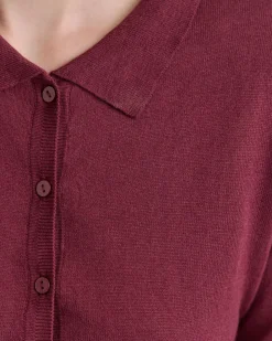 Edwina Silk Blnd Polo Collar Knit