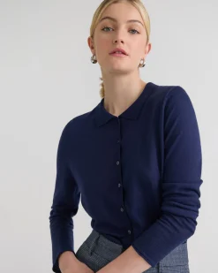Edwina Silk Blnd Polo Collar Knit
