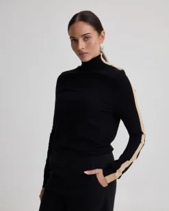 Ela Contrast Panel Turtle Neck