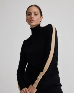 Ela Contrast Panel Turtle Neck