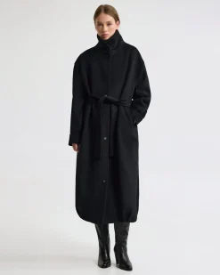 Emily Funnel Cllar Wool Blnd Coat