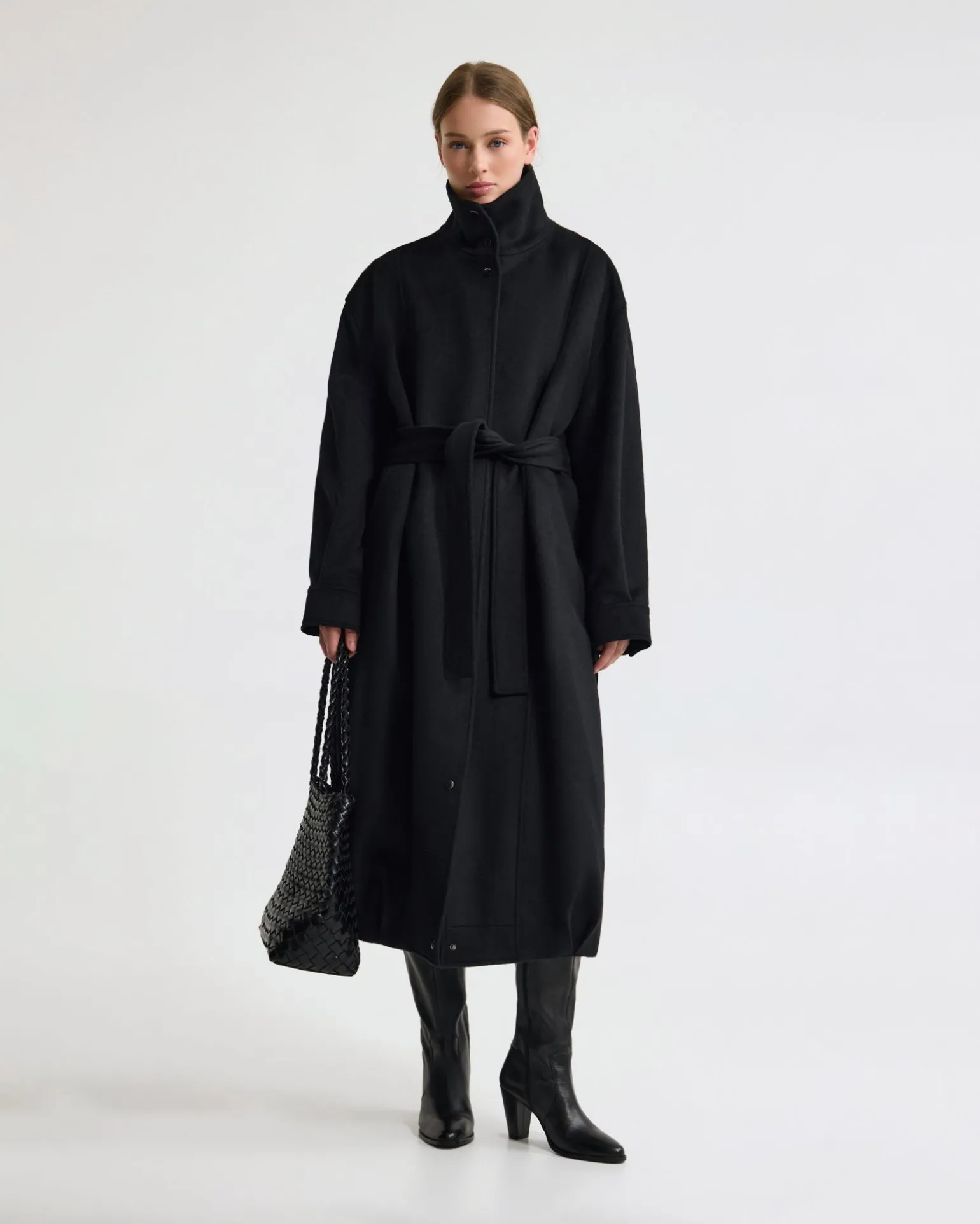 Emily Funnel Cllar Wool Blnd Coat