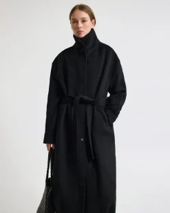 Emily Funnel Cllar Wool Blnd Coat