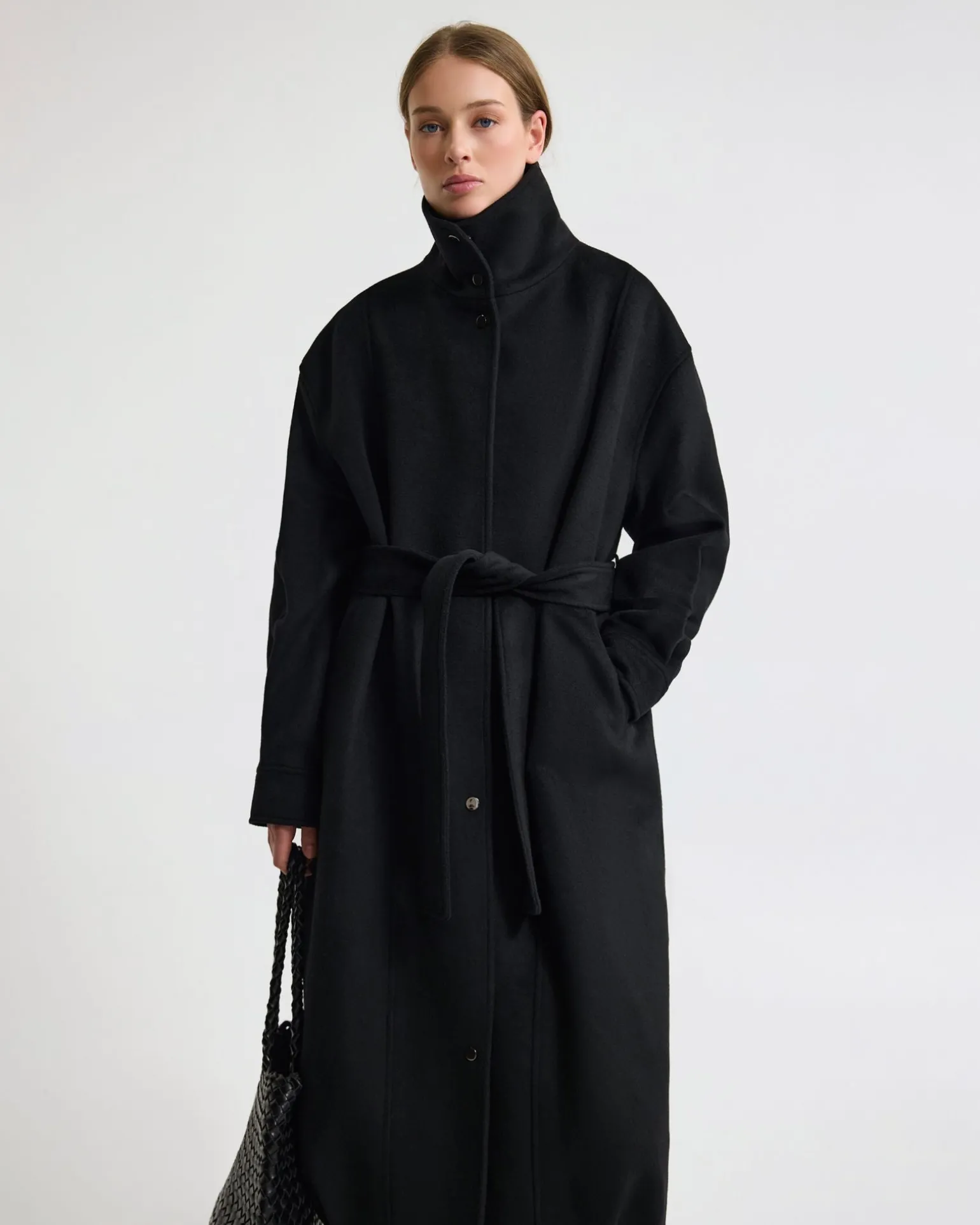 Emily Funnel Cllar Wool Blnd Coat