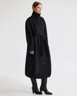 Emily Funnel Cllar Wool Blnd Coat