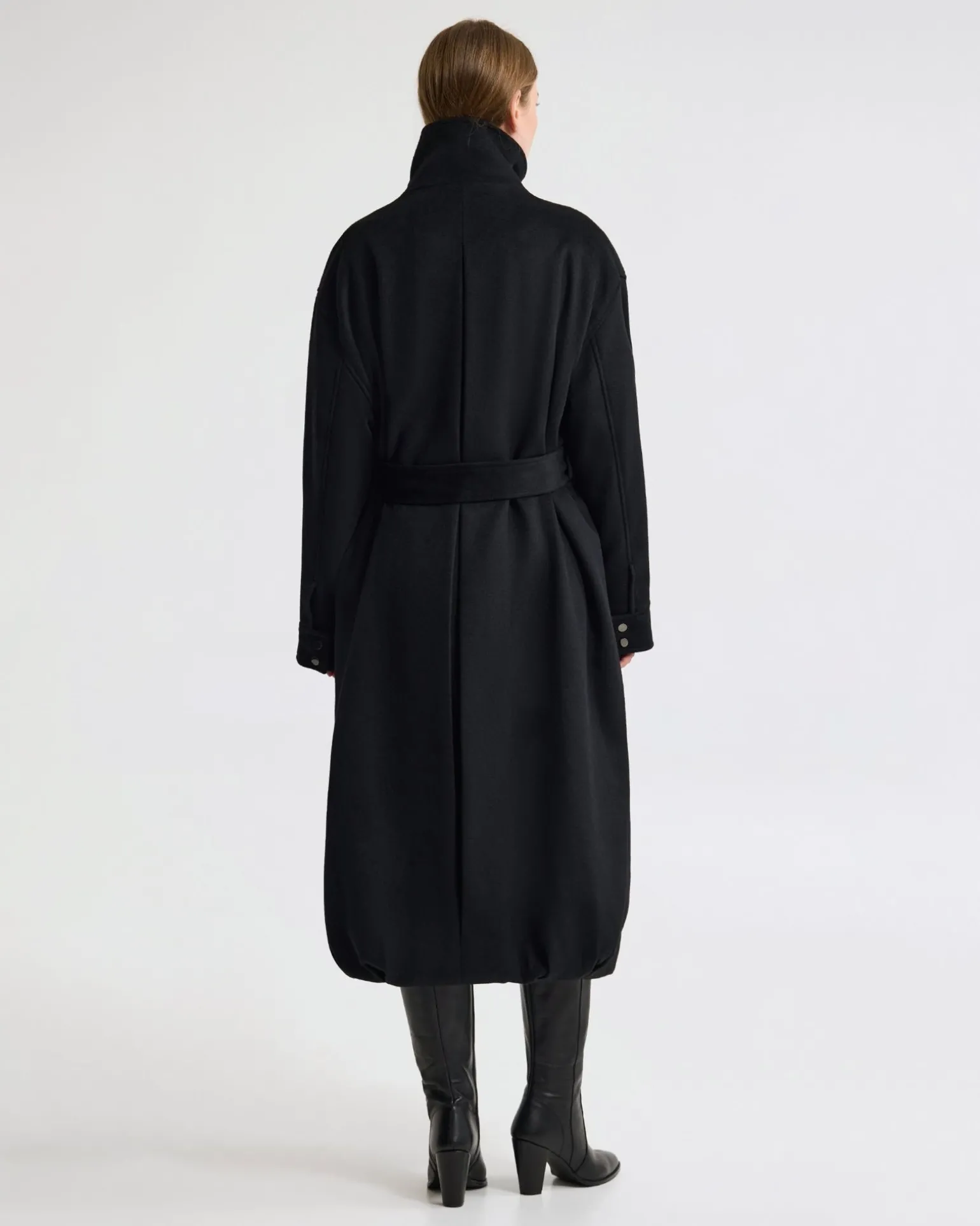 Emily Funnel Cllar Wool Blnd Coat