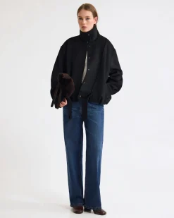 Emma Wool Blend Funnel Trm Jacket