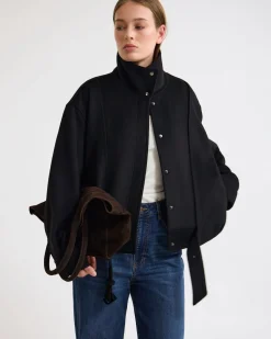 Emma Wool Blend Funnel Trm Jacket