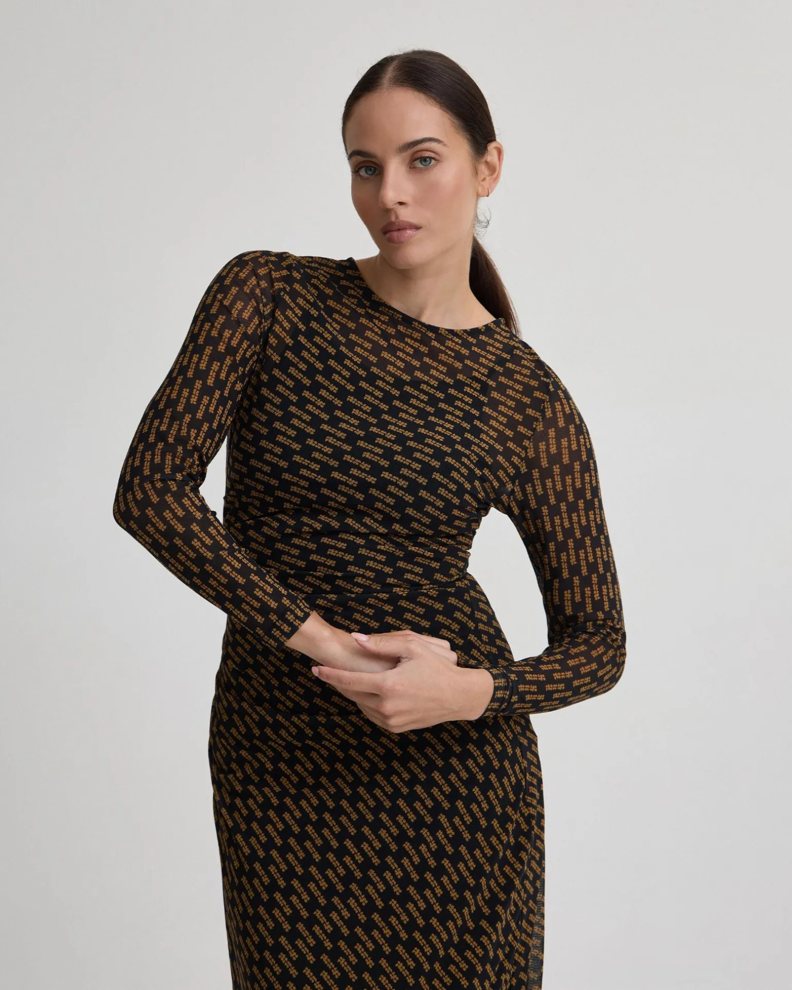 Eve Mesh Printed Dress