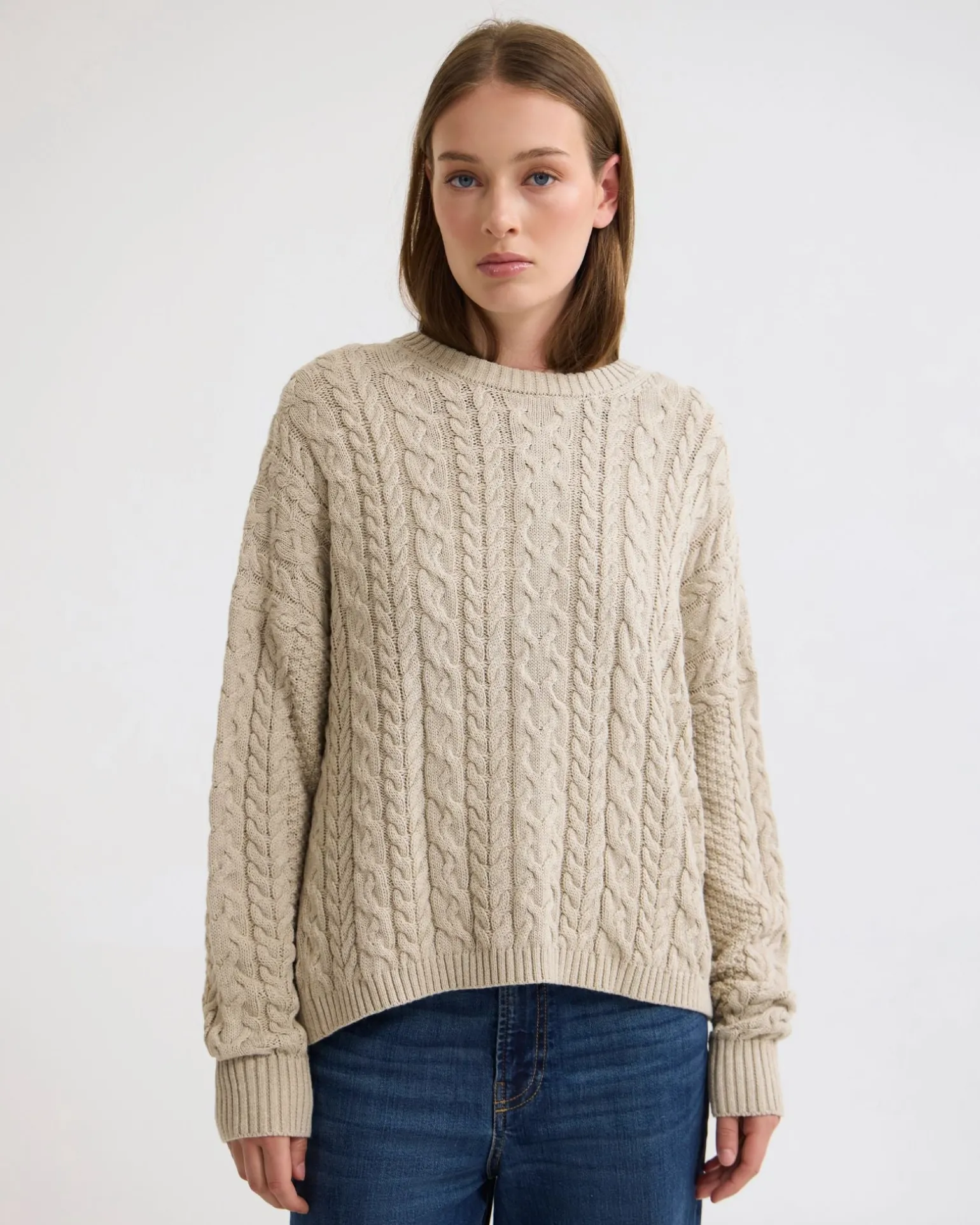 Evie Cable Knit Crew Neck
